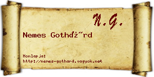Nemes Gothárd névjegykártya